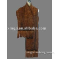 Knitted nature mink fur shawl